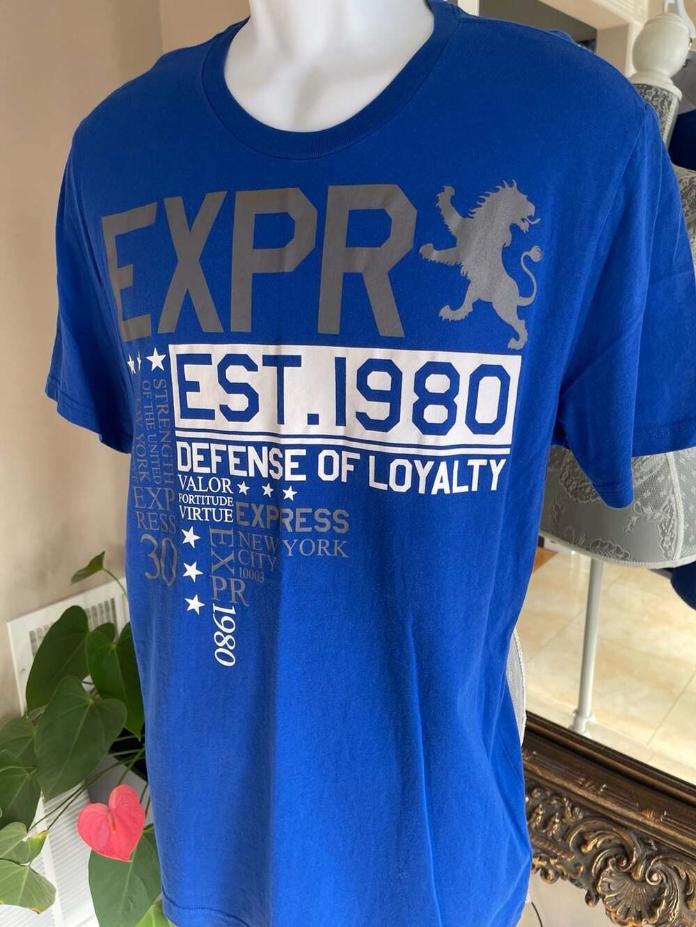 Express Graphic T-Shirt Est. 1980 Defense of Loyalty Blue